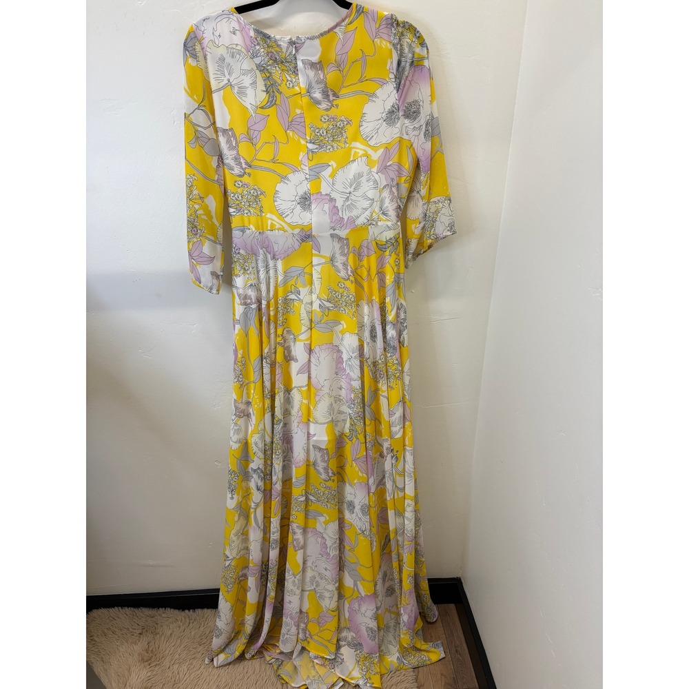 Yumi Kim Bora Bora Yellow Woodstock Maxi Dress Floral Gown DR-3298M Medium